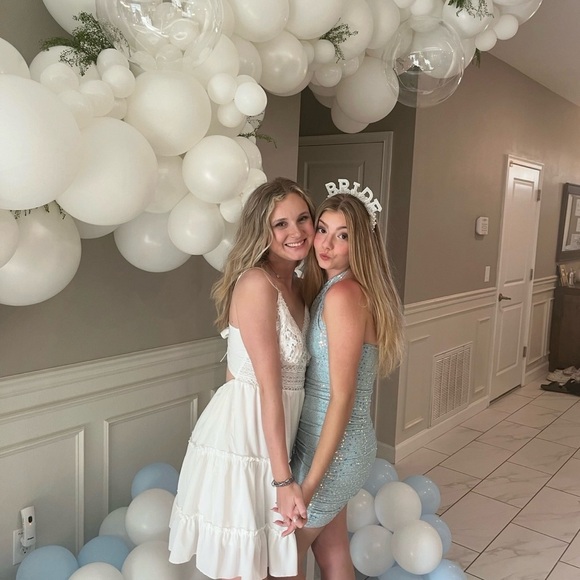 White Lace Bodice Maxi Dress - Women's Summer Dress - Picture 2 of 3